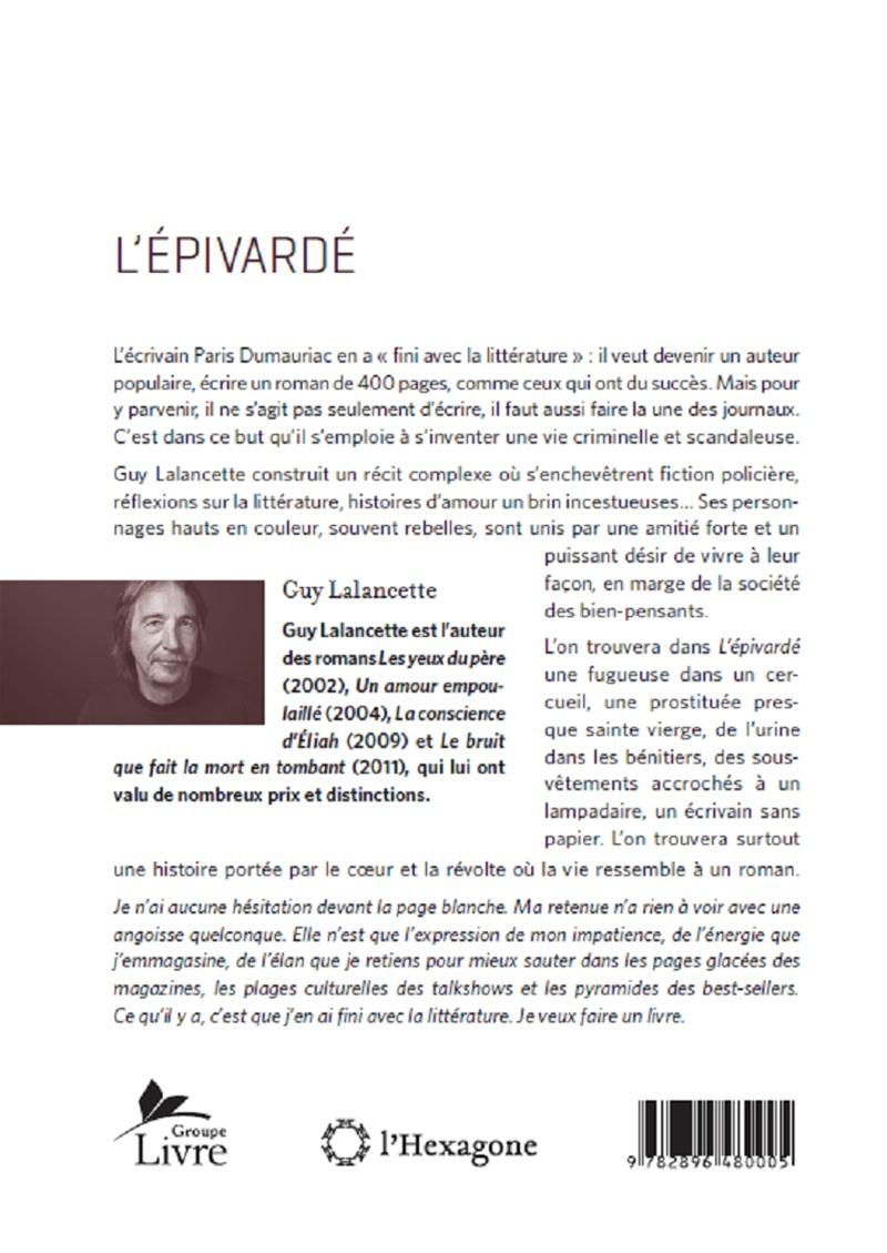 Couverture du livre de L'épivardé - papier format