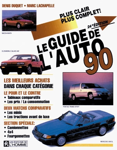 Couverture du livre de Le guide de l'auto 1990 - papier format