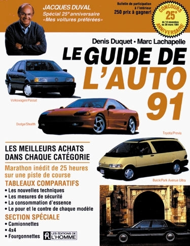 Couverture du livre de Le Guide de l'auto 1991 - papier format
