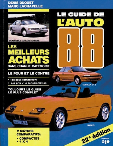 Couverture du livre de Le Guide de l'auto 1988 - papier format