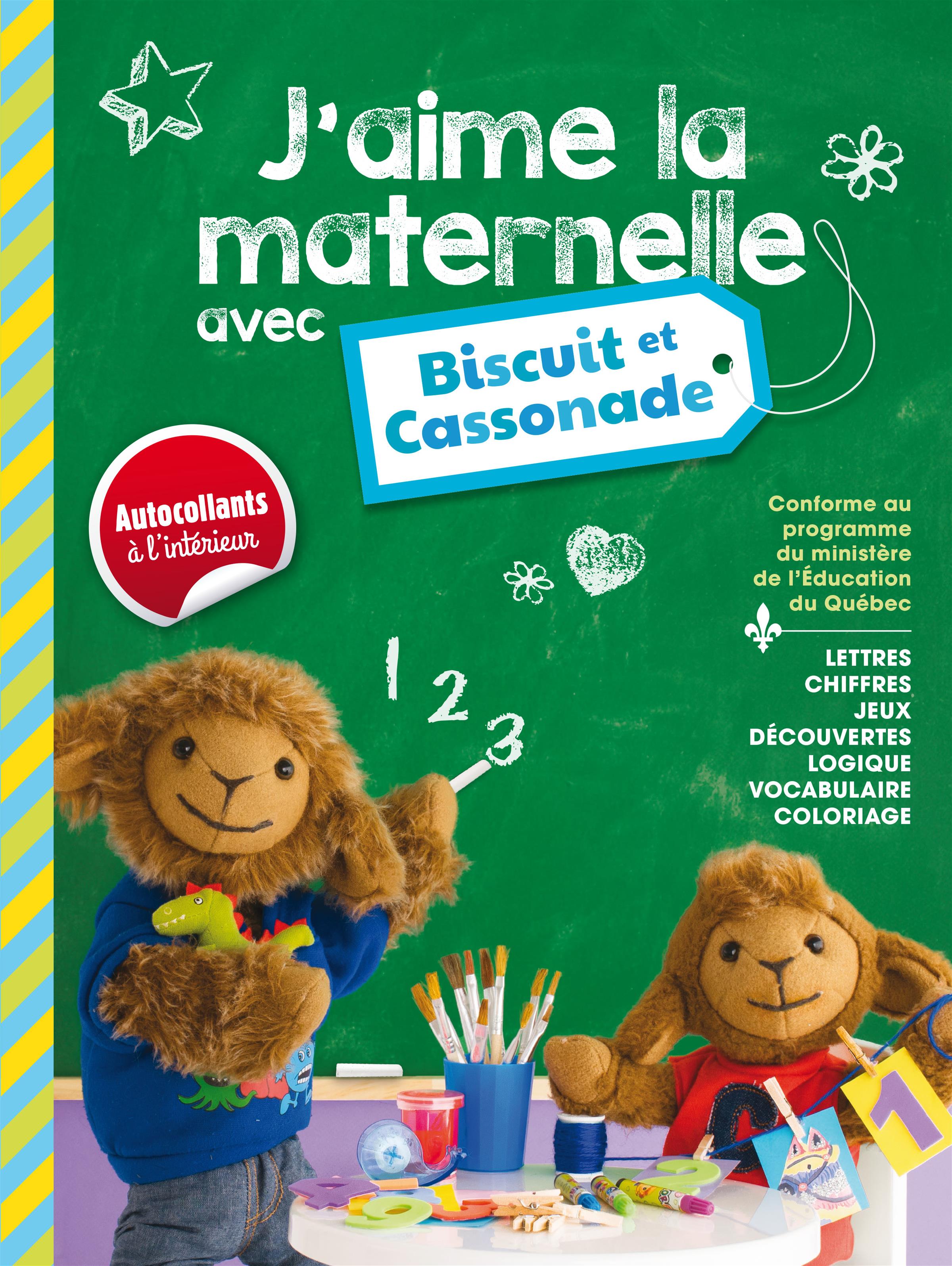 Couverture du livre de J'aime la maternelle avec Biscuit et Cassonade - papier format