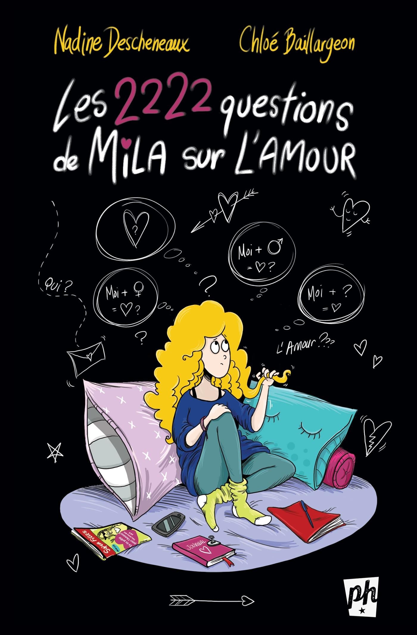 Couverture du livre de Les 2222 questions de Mila sur l'amour - papier format