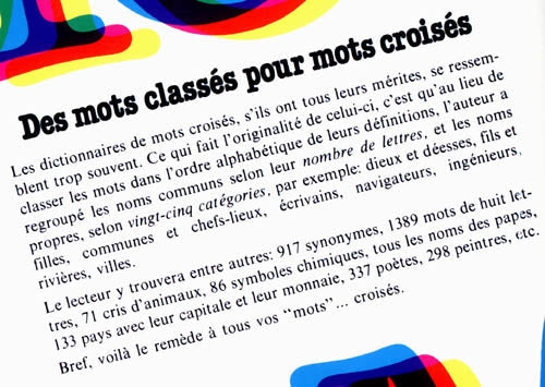 Couverture du livre de Dictionnaire raisonné des mots croisés - papier format