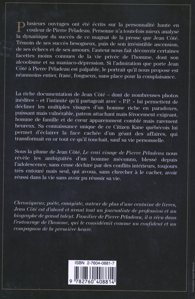 Couverture du livre de Le vrai visage de Péladeau - papier format