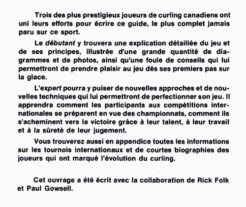 Couverture du livre de Le Curling - papier format