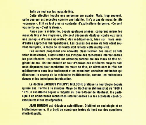 Couverture du livre de Maux de tête et migraines : les comprendre, les vaincre - papier format