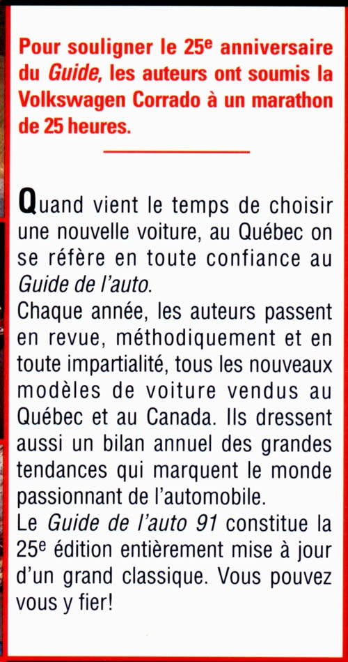 Couverture du livre de Le Guide de l'auto 1991 - papier format