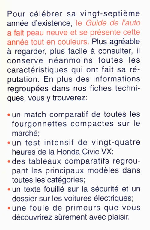 Couverture du livre de Le Guide de l'auto 1993 - papier format