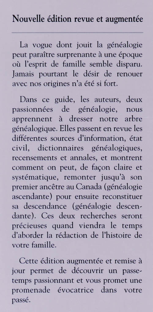 Couverture du livre de La généalogie : retrouvez vos ancêtres - papier format