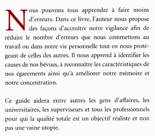 Couverture du livre de Tirez profit de vos erreurs : apprenez de vos bévues, de vos gaffes et de vos étourderies - papier format