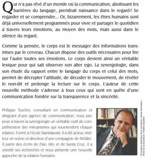 Couverture du livre de Synergologie -la - papier format