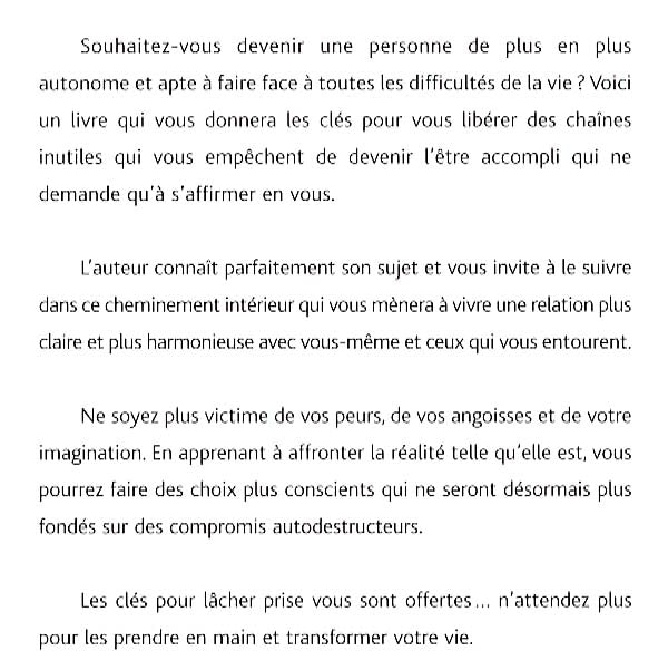Couverture du livre de Les clés pour lâcher prise : libérez-vous des liens qui vous retiennent - papier format