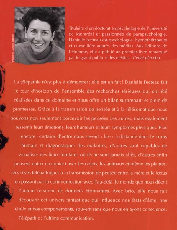 Couverture du livre de Télépathie : l'ultime communication - papier format
