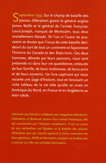 Couverture du livre de Wolfe et Montcalm : la véritable histoire de deux chefs ennemis - papier format