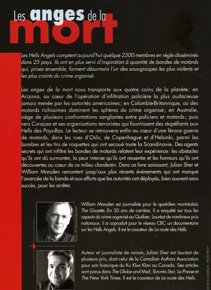 Couverture du livre de Les anges de la mort : voyage au coeur de l'empire criminel des motards - papier format