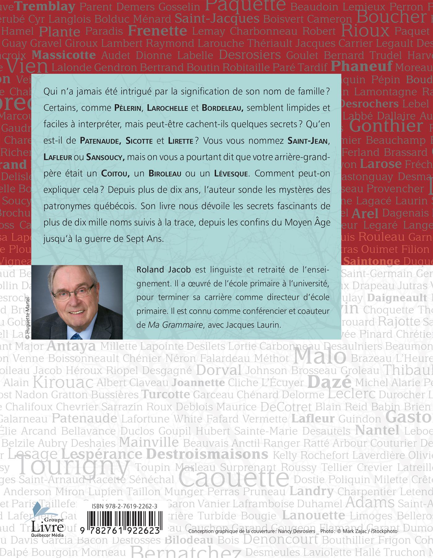 Couverture du livre de Votre nom et son histoire : les noms de famille au Québec. - papier format