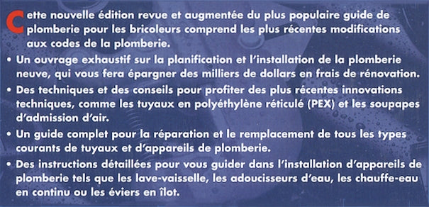 Couverture du livre de La plomberie - papier format
