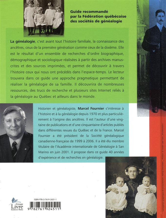 Couverture du livre de Retracez vos ancêtres : guide pratique de généalogie - papier format
