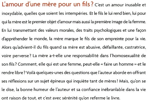 Couverture du livre de Le fils de sa mère : de la force du lien mère-fils - papier format