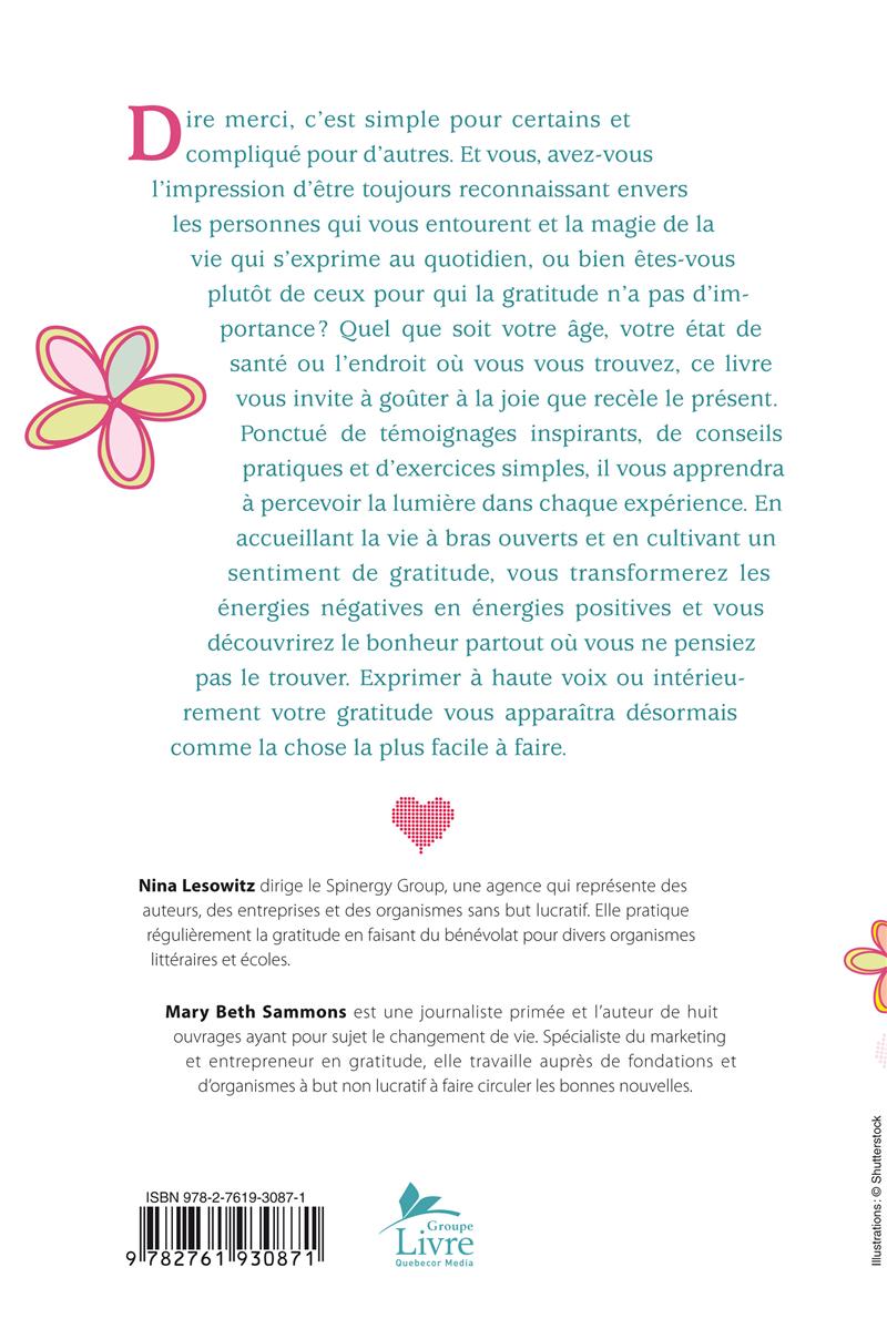 Couverture du livre de La vie comme un grand merci - papier format