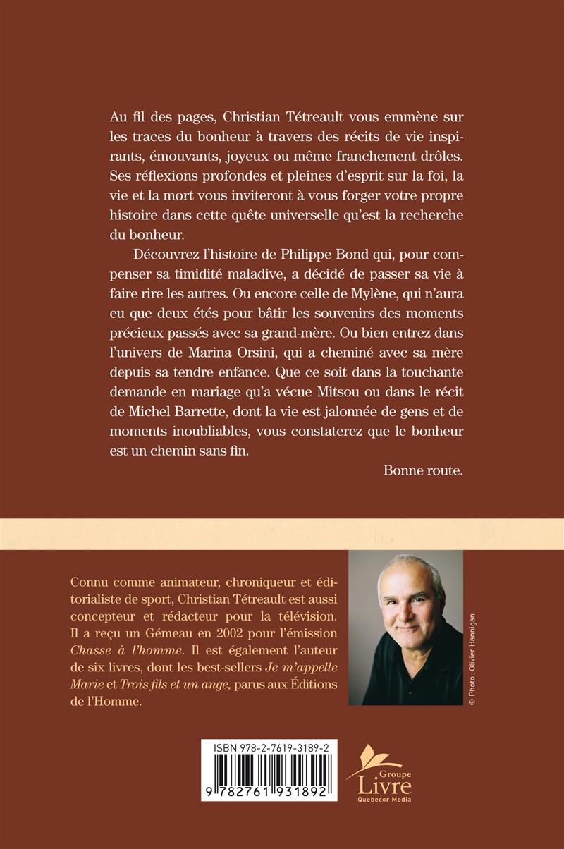 Couverture du livre de Sur les traces du bonheur - papier format