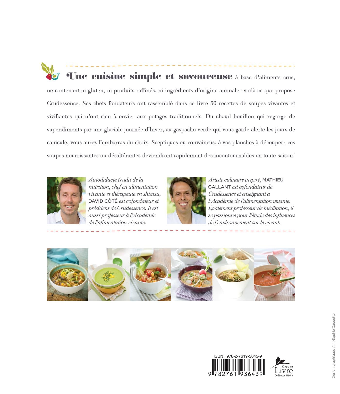 Couverture du livre de Les soupes de Crudessence : saveurs de saison - papier format