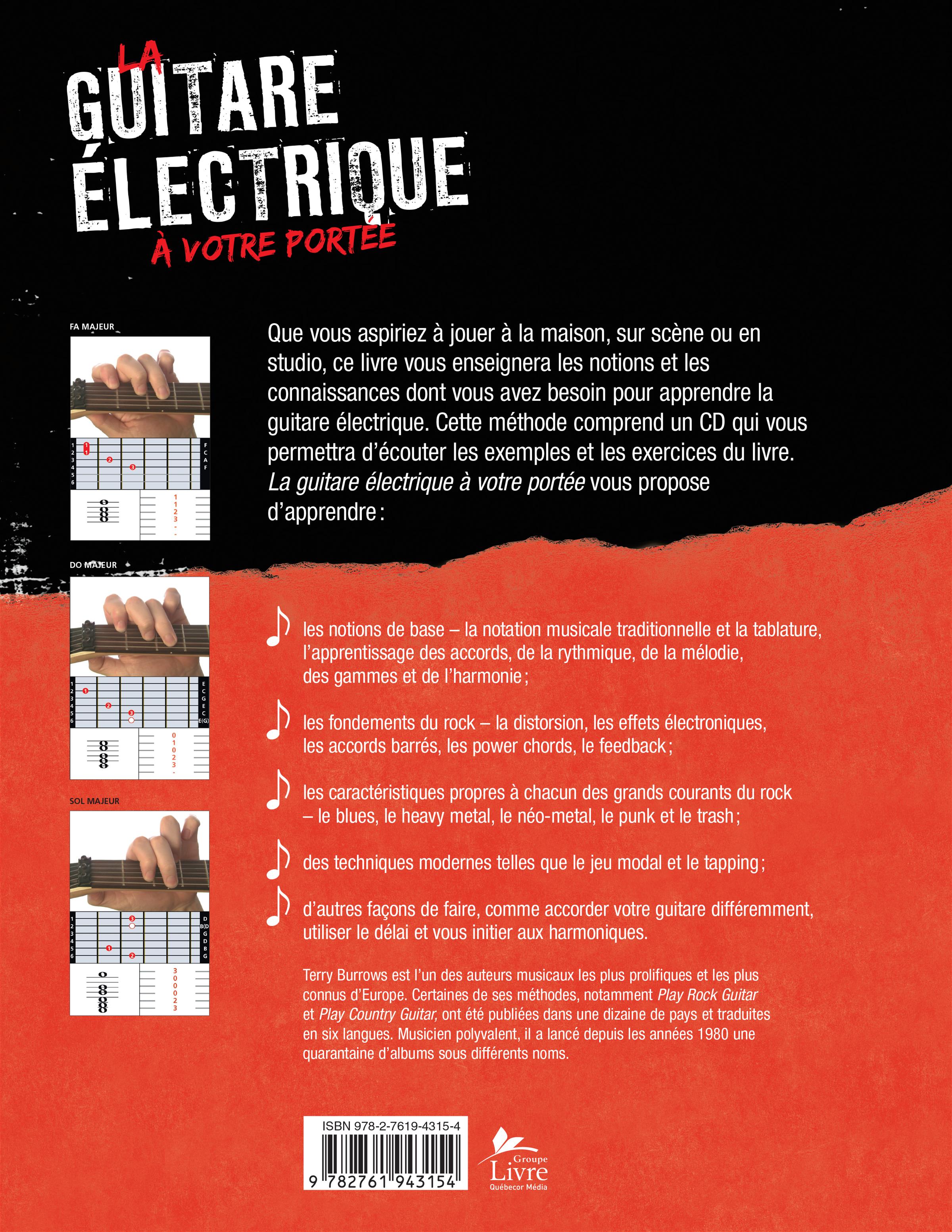 Couverture du livre de La guitare électrique à votre portée - papier format
