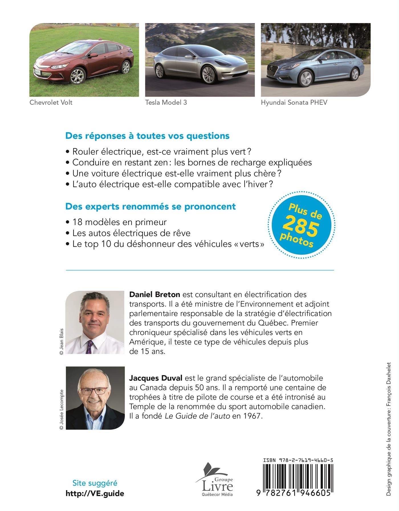 Couverture du livre de L'auto électrique, hybride ou écoénergétique : 85 modèles : le guide complet pour tout savoir - papier format