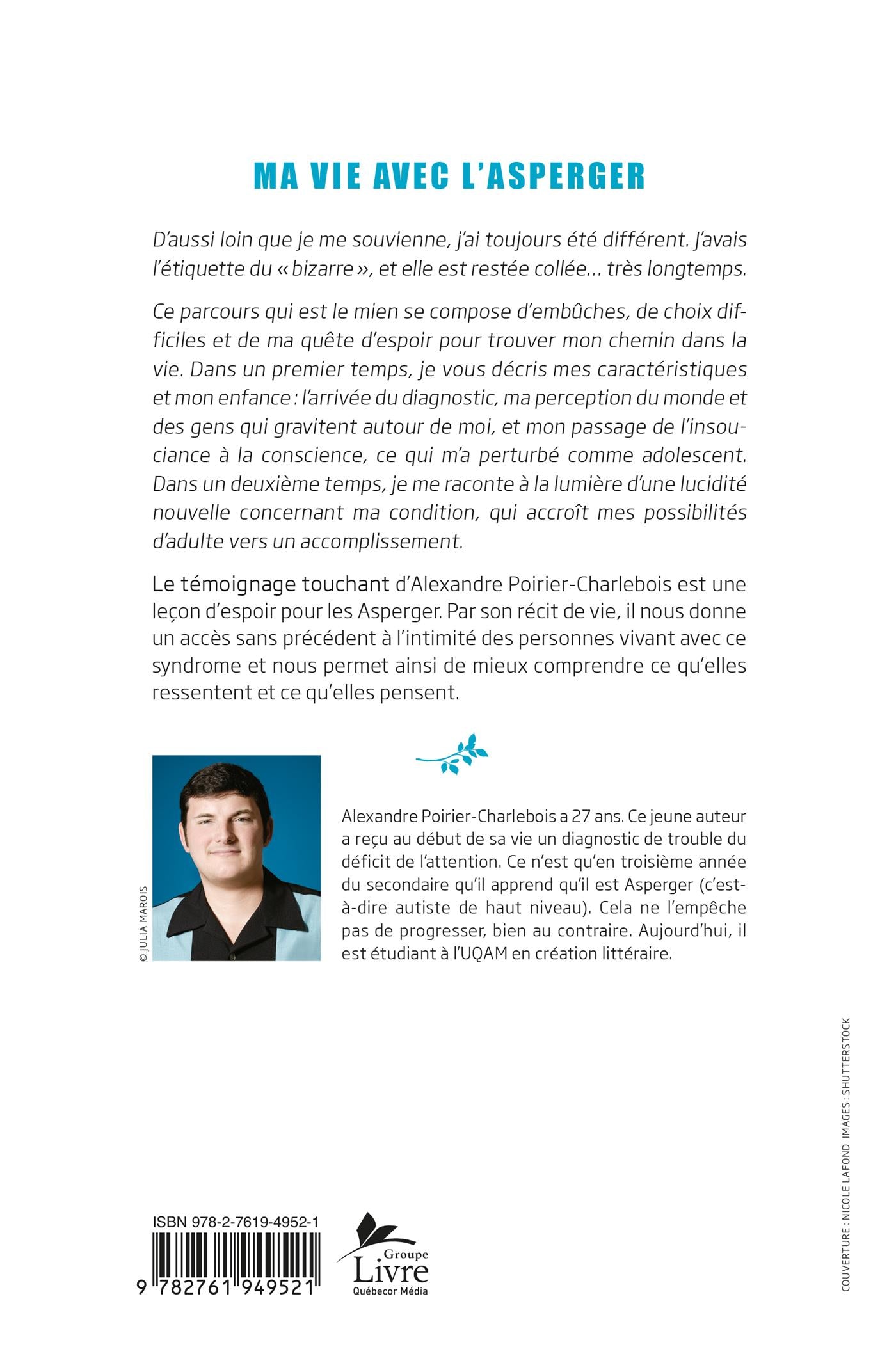 Couverture du livre de Ma vie avec l'Asperger - papier format