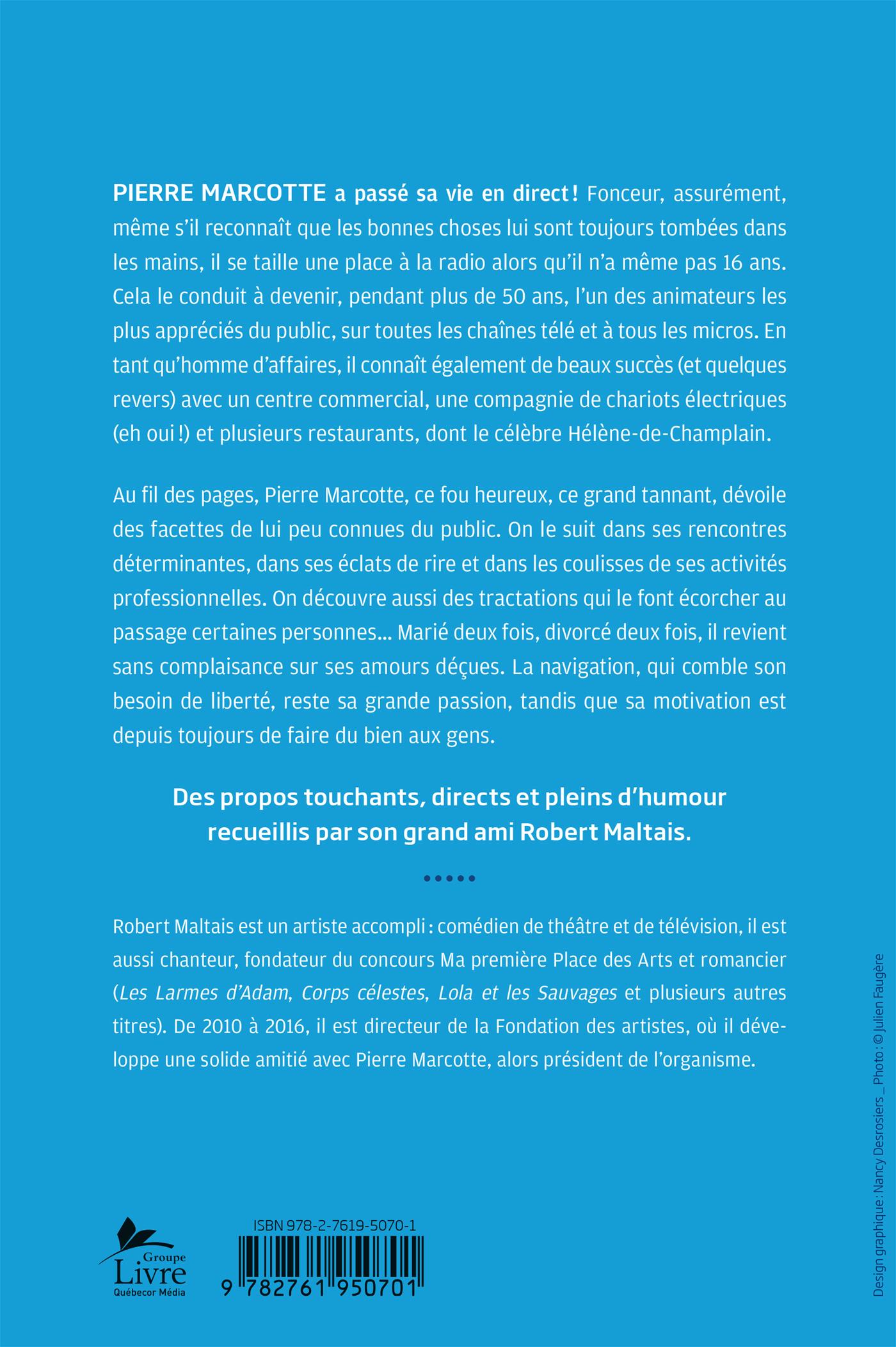Couverture du livre de Pierre Marcotte en direct - papier format