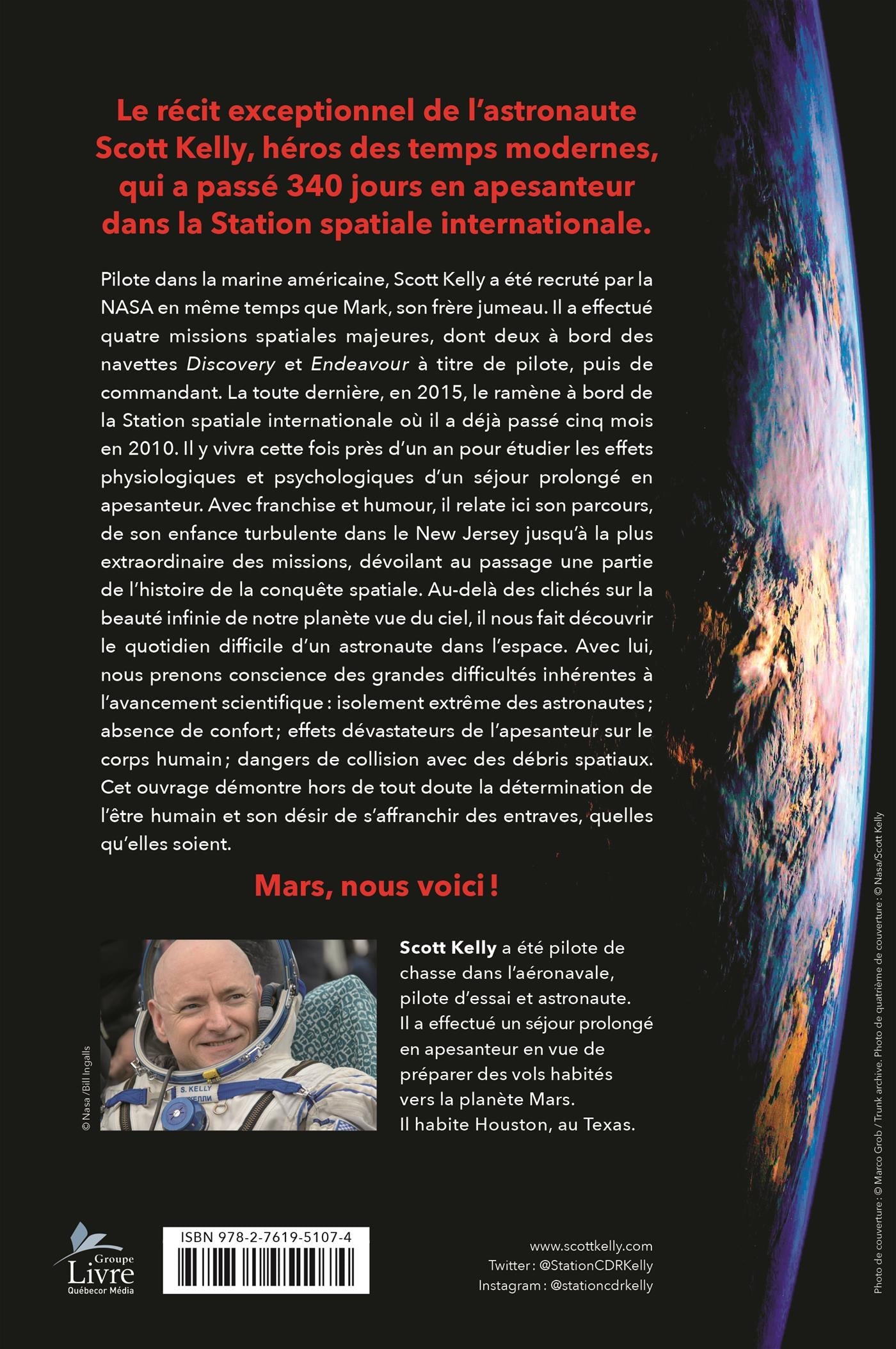 Couverture du livre de Mon odyssée dans l'espace : 340 jours en orbite - papier format