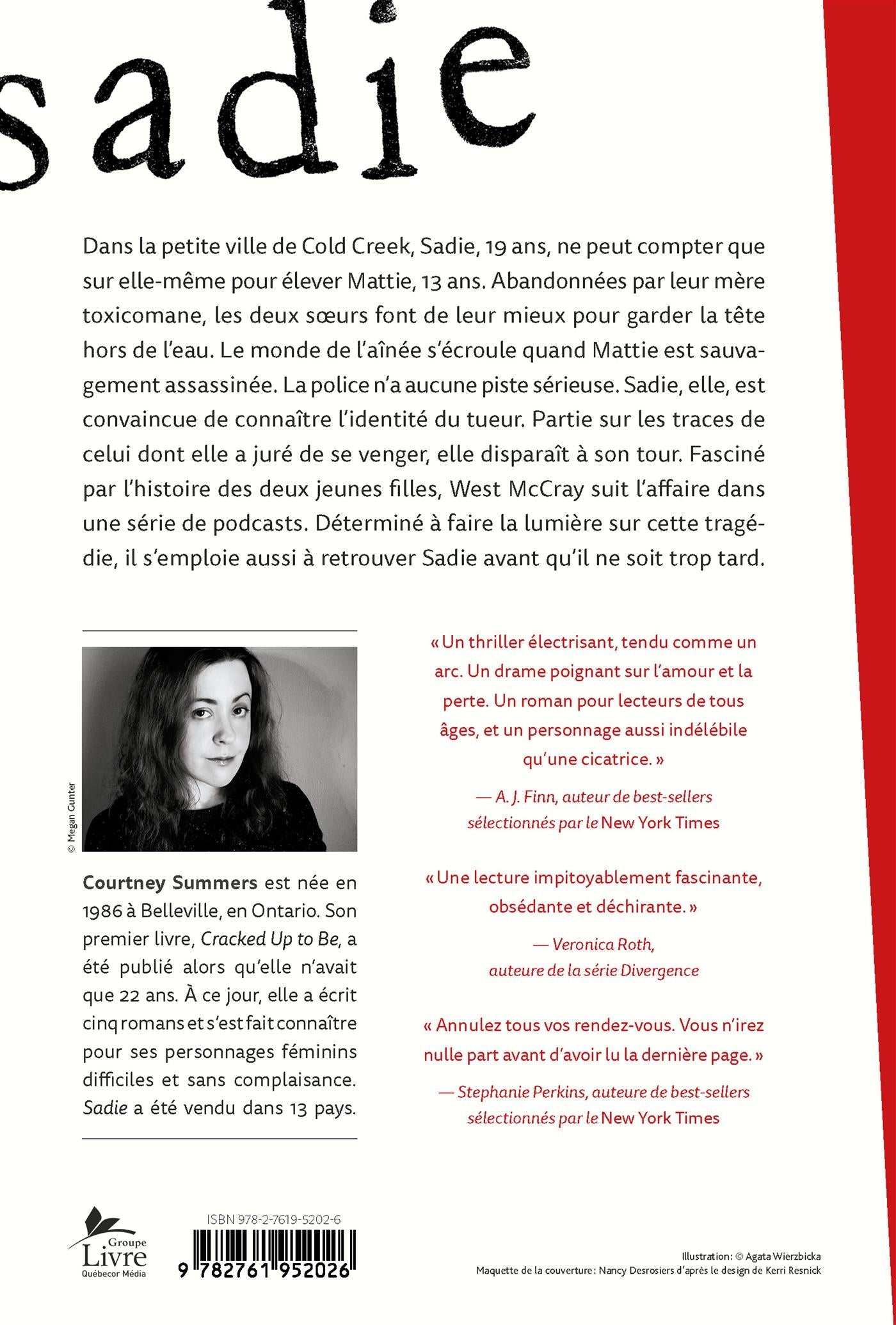 Couverture du livre de Sadie - papier format