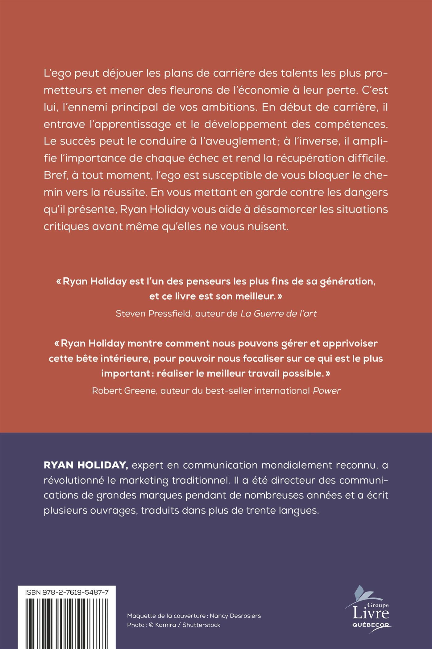 Couverture du livre de L'ego est l'ennemi : maîtrisez votre plus grand adversaire - papier format