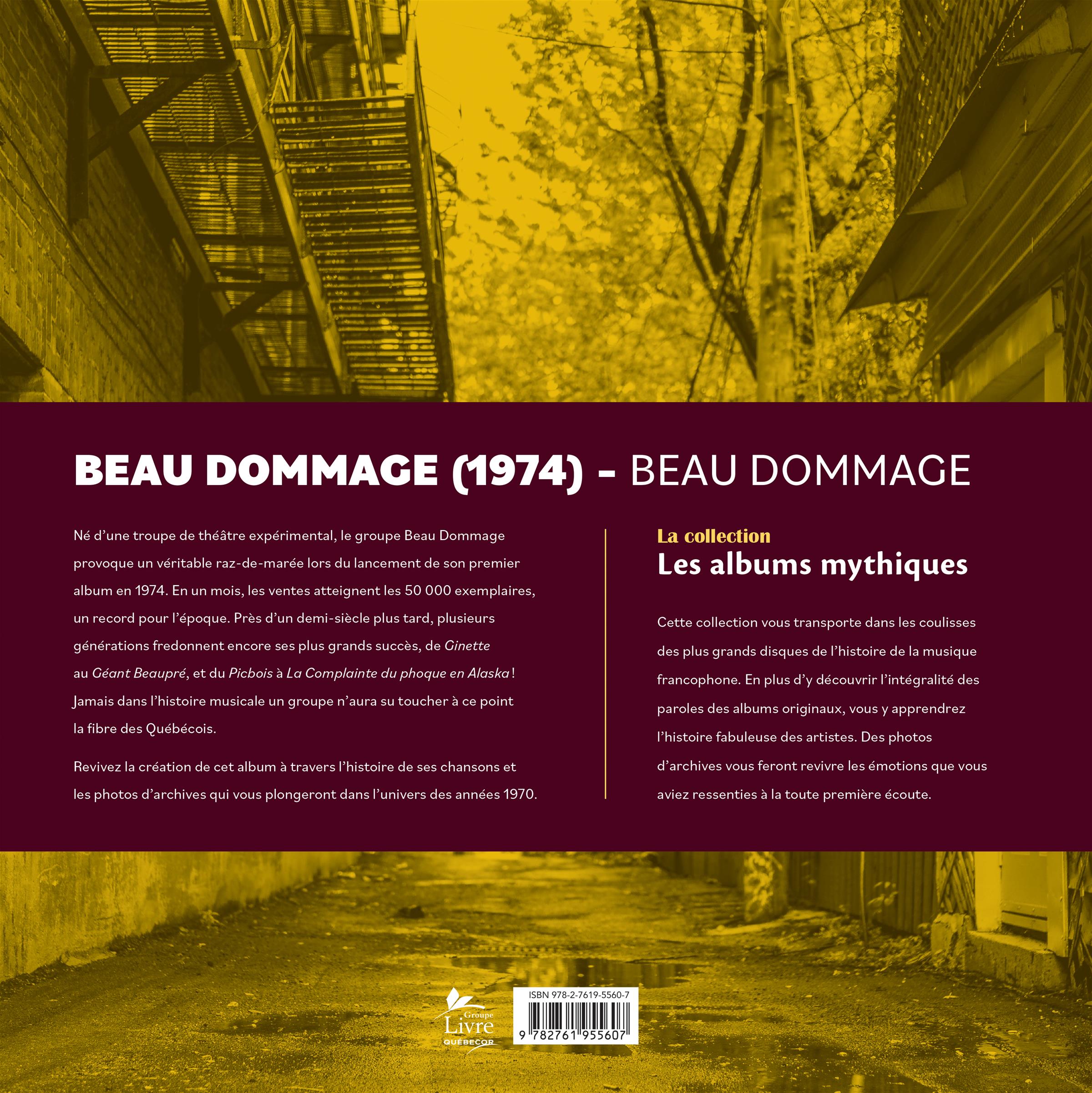 Couverture du livre de Albums mythiques - Beau Dommage - papier format