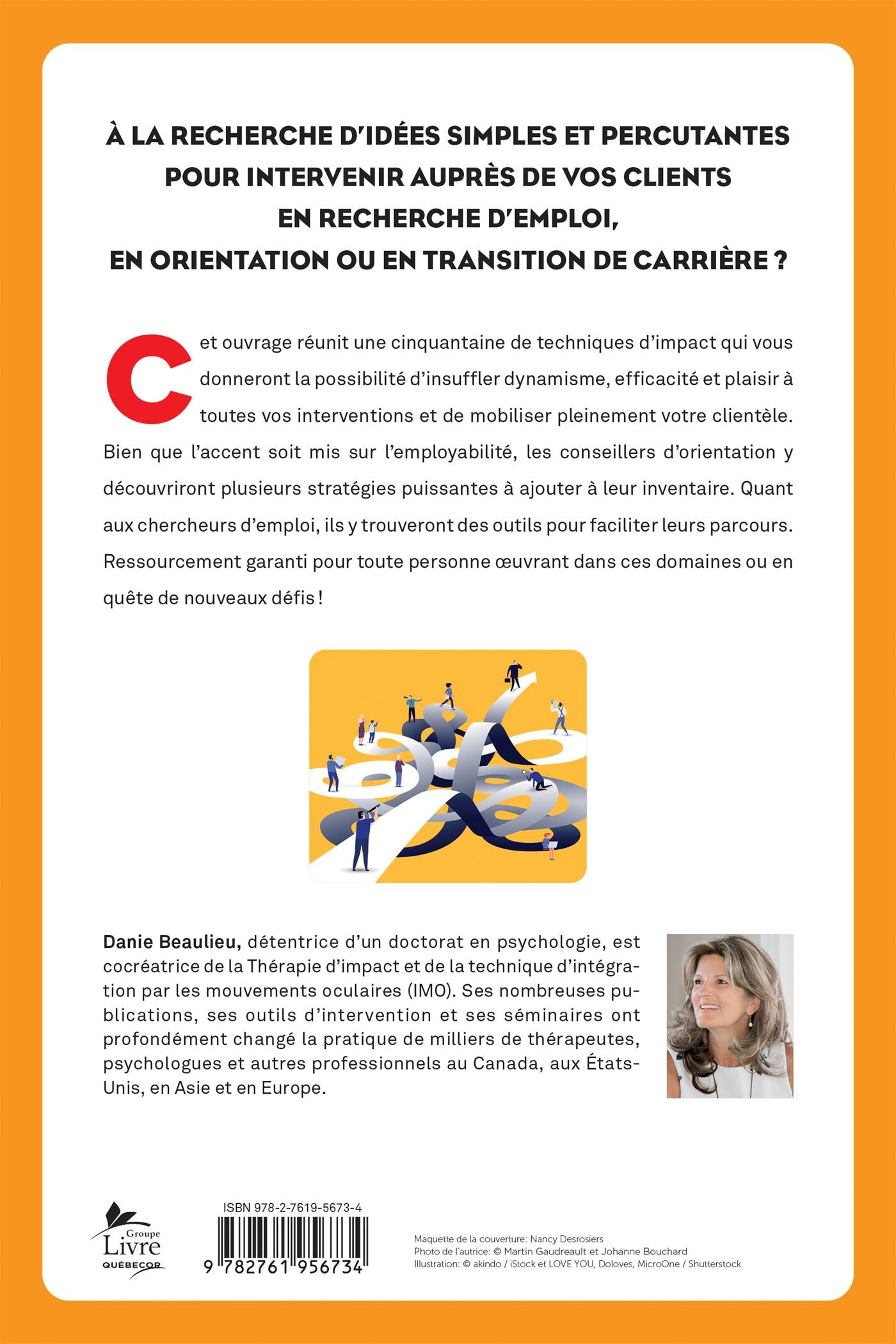 Couverture du livre de Techniques d'impact en employabilité et en orientation - papier format