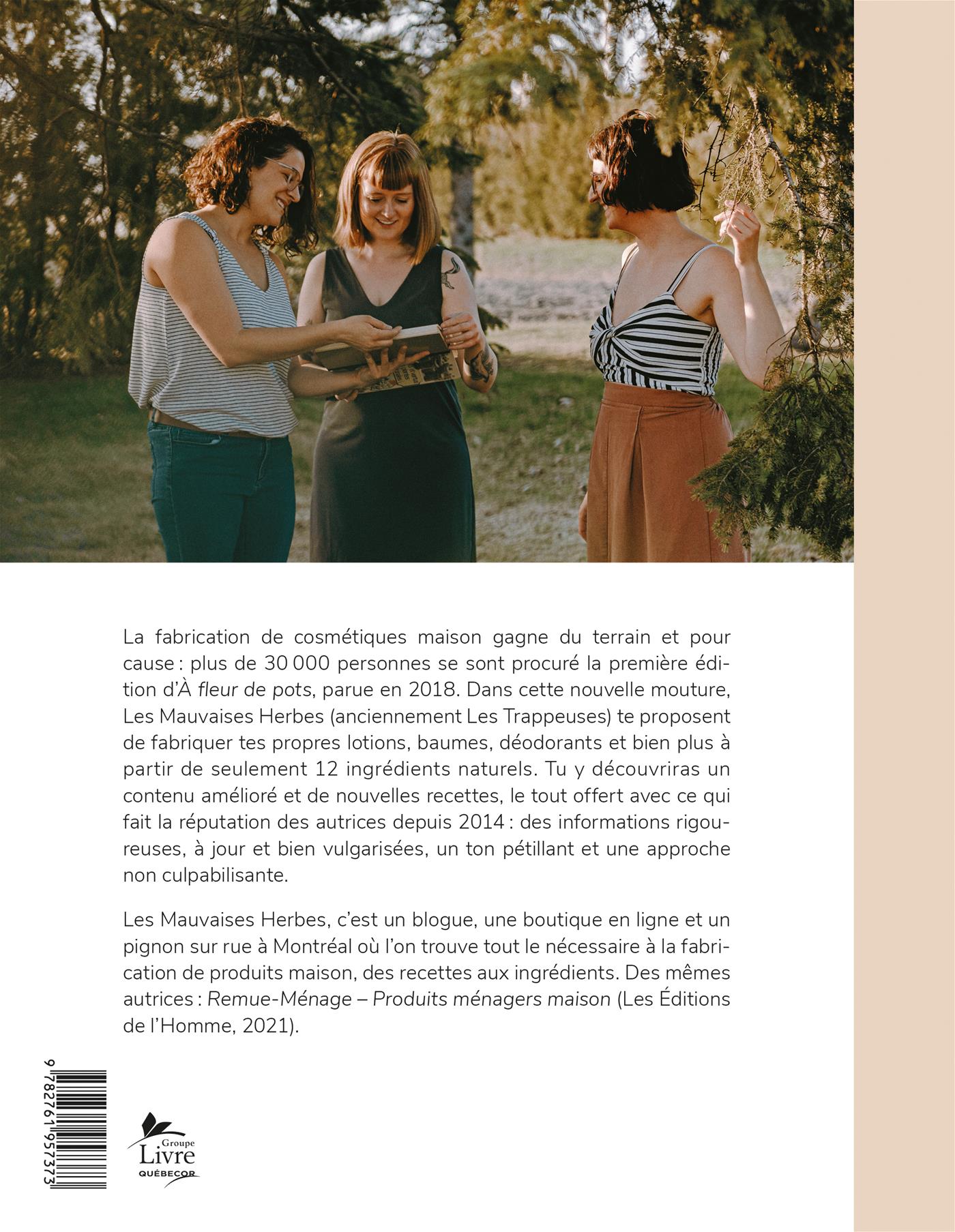 Couverture du livre de À fleur de pots : Cosmétiques maison simples - papier format