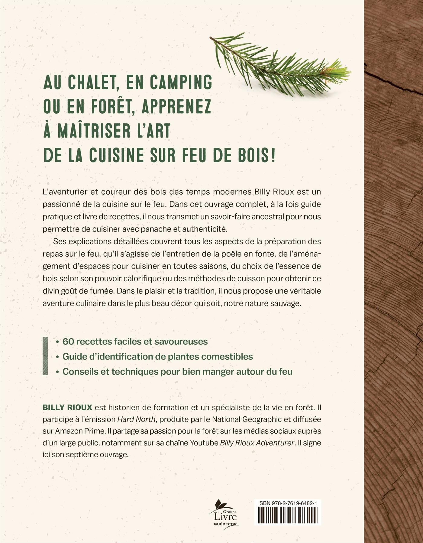 Couverture du livre de La cuisine sauvage sur feu de bois - papier format