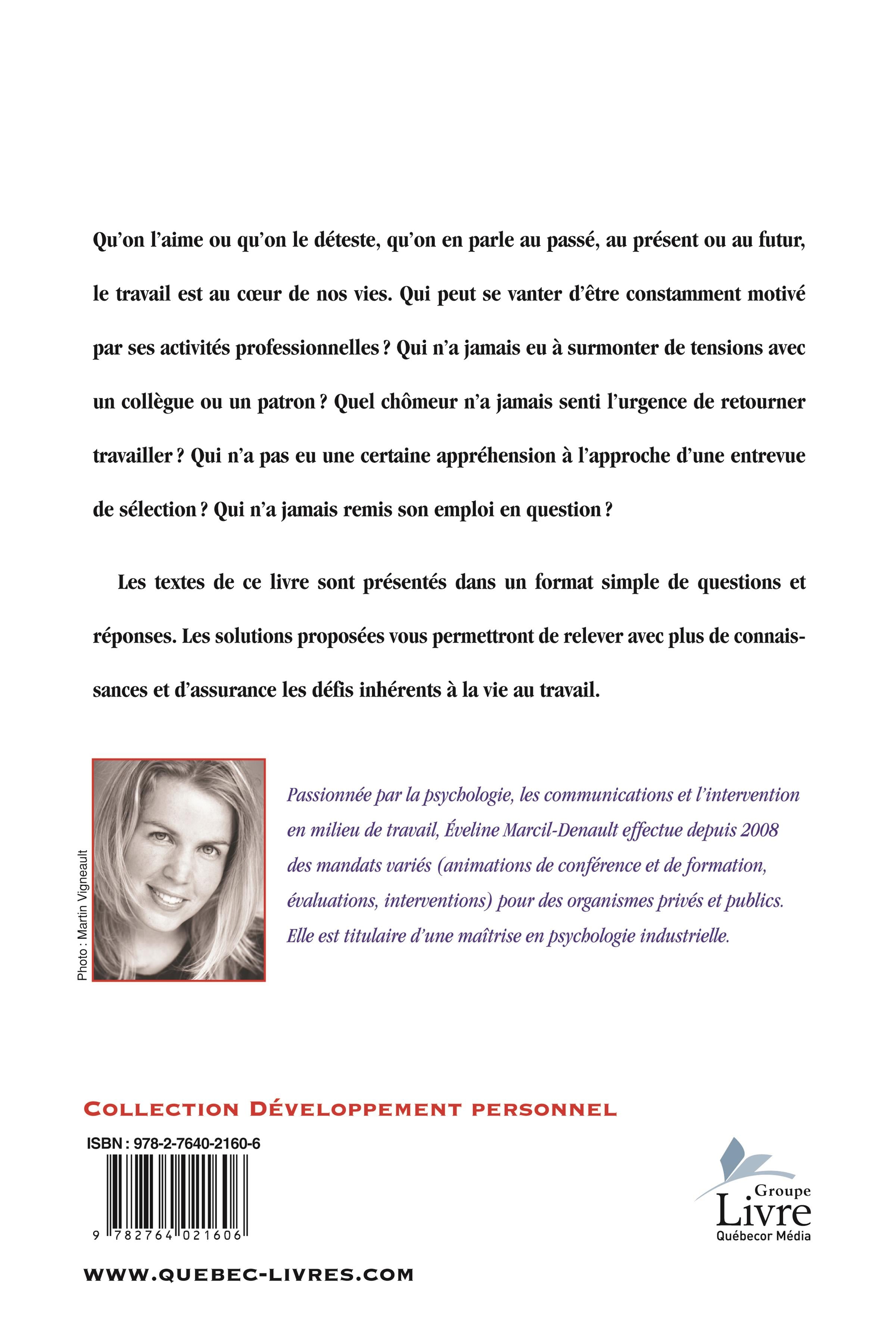 Couverture du livre de Le travail, source de questionnements : réponses saines et stimulantes - papier format
