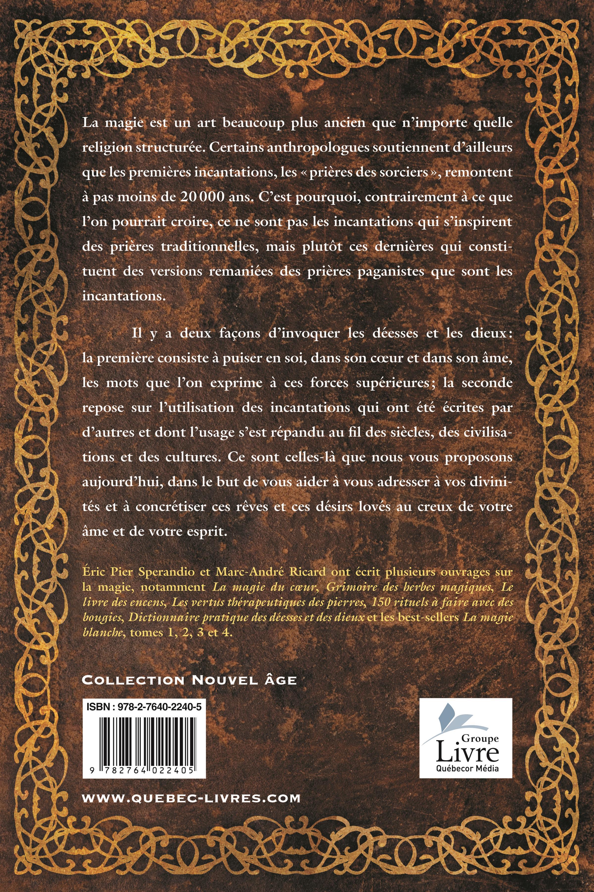Couverture du livre de Le livre des incantations - papier format