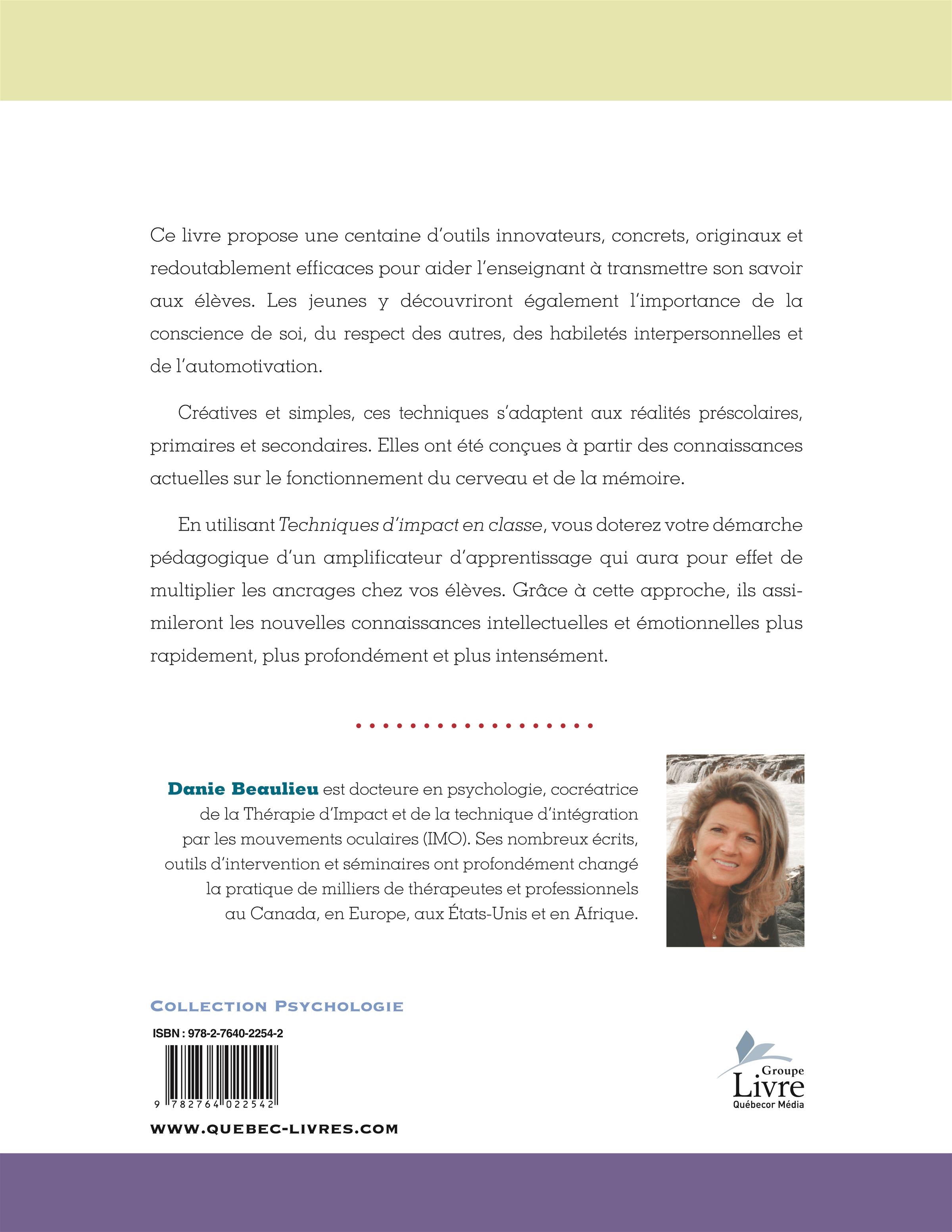 Couverture du livre de Techniques d'impact en classe - papier format