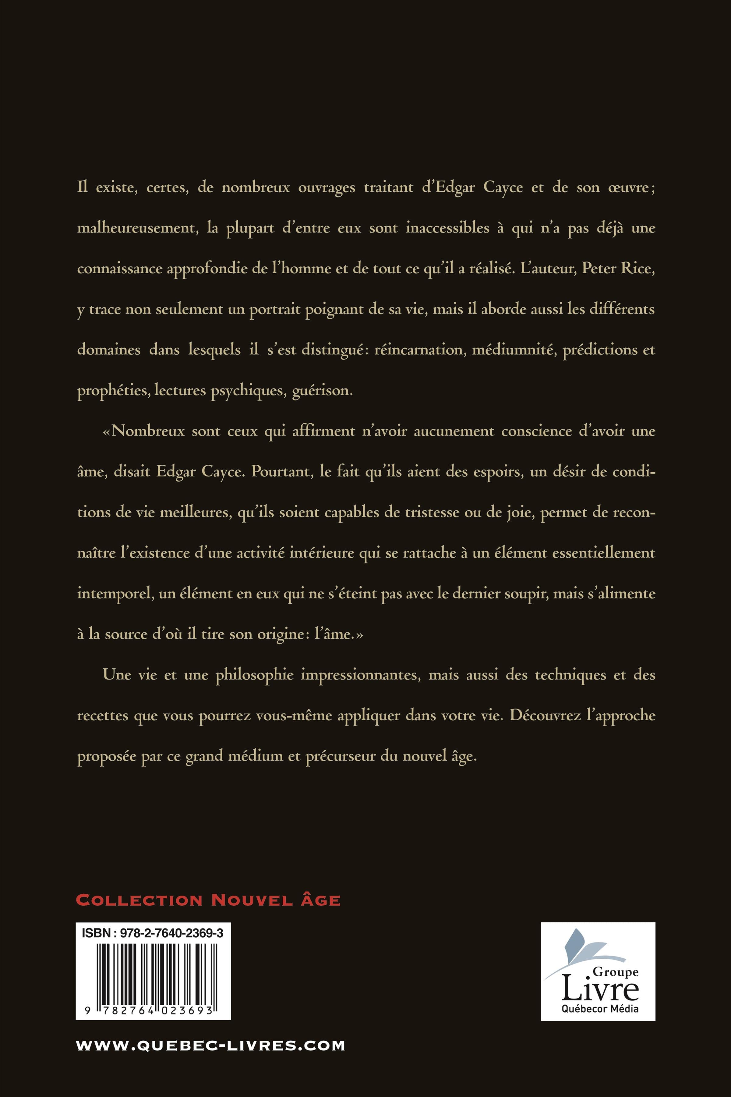 Couverture du livre de Edgar Cayce : philosophie et recettes psychiques - papier format