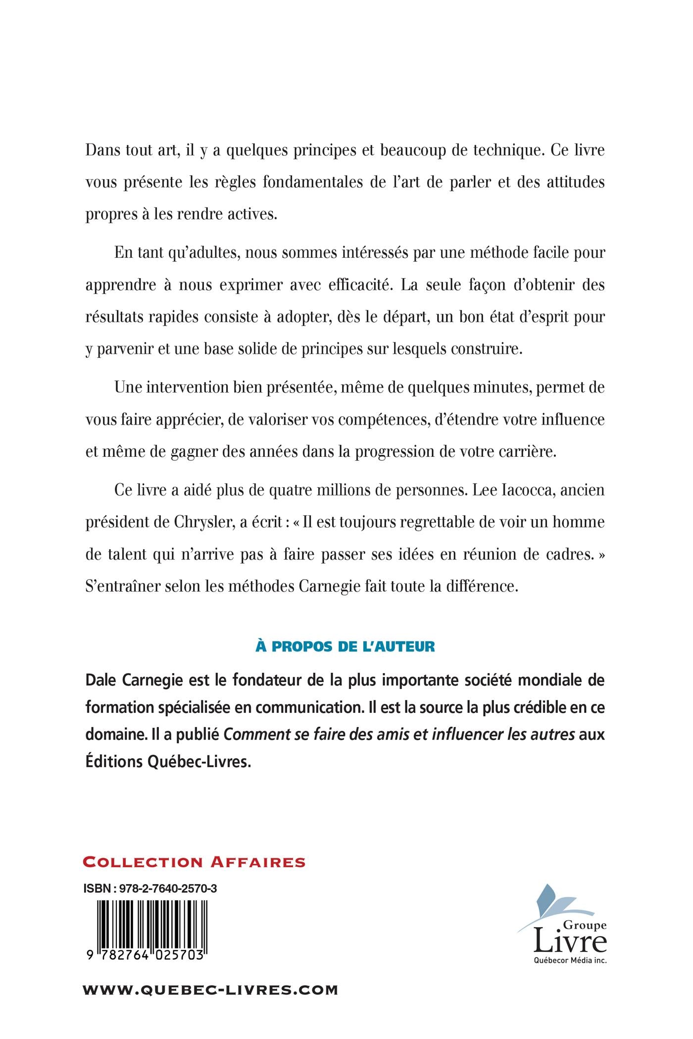 Couverture du livre de Comment parler en public - papier format