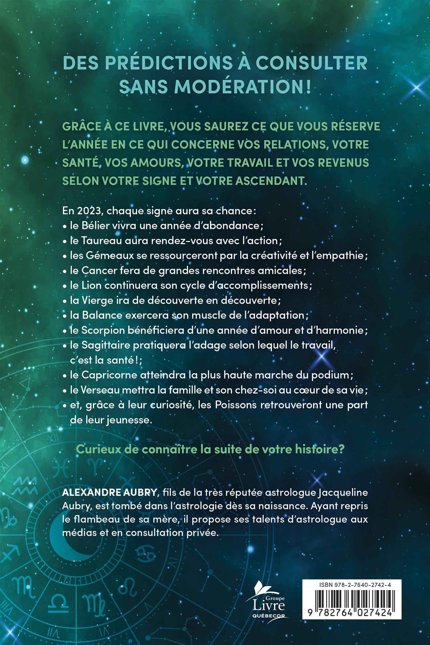Couverture du livre de Horoscope 2023 - Aubry - papier format