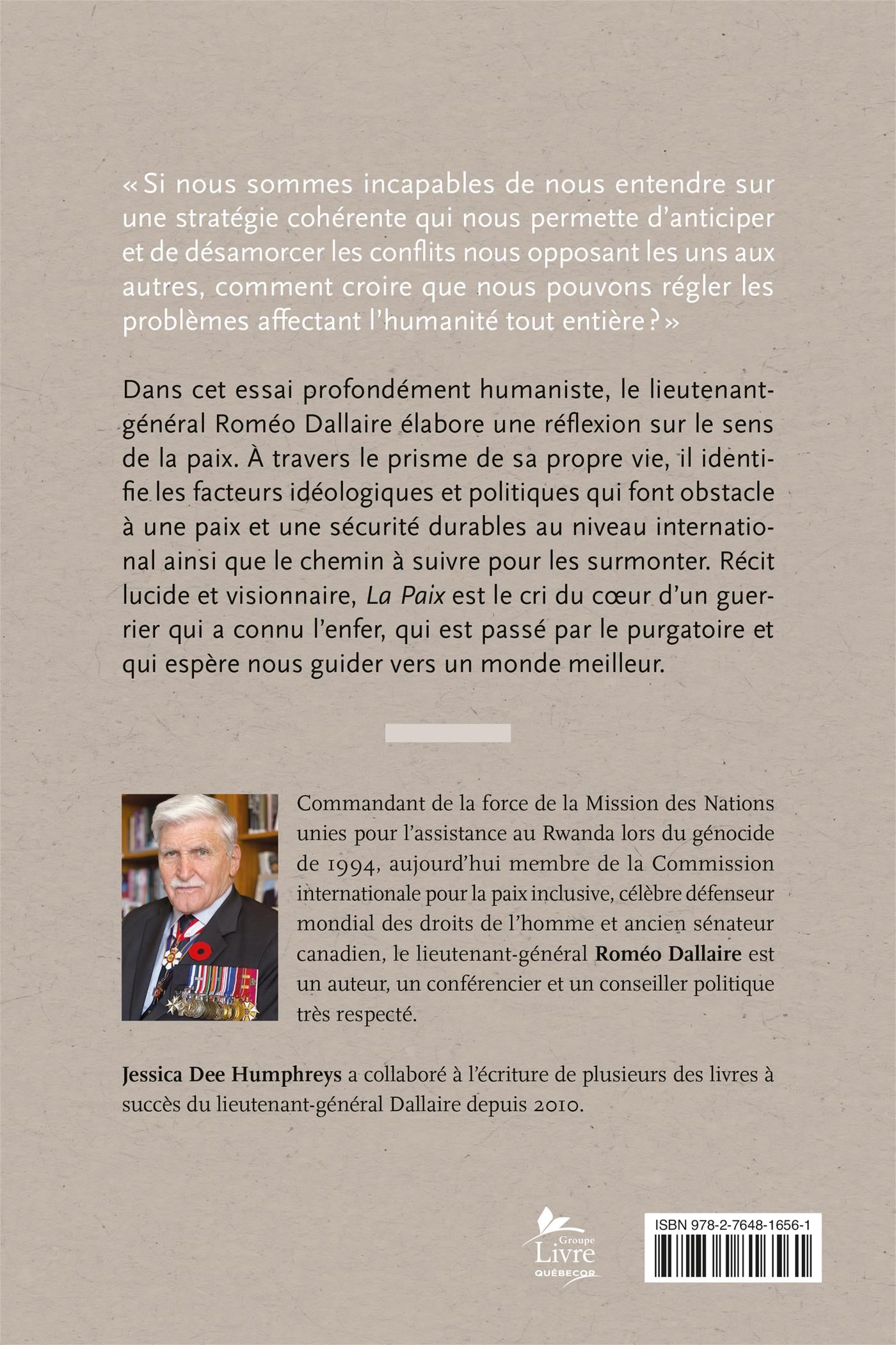 Couverture du livre de La Paix - papier format