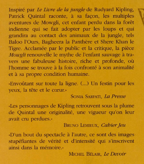 Couverture du livre de Mowgli - papier format