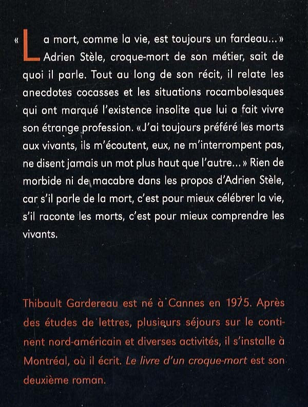 Couverture du livre de Le livre d'un croque-mort - papier format