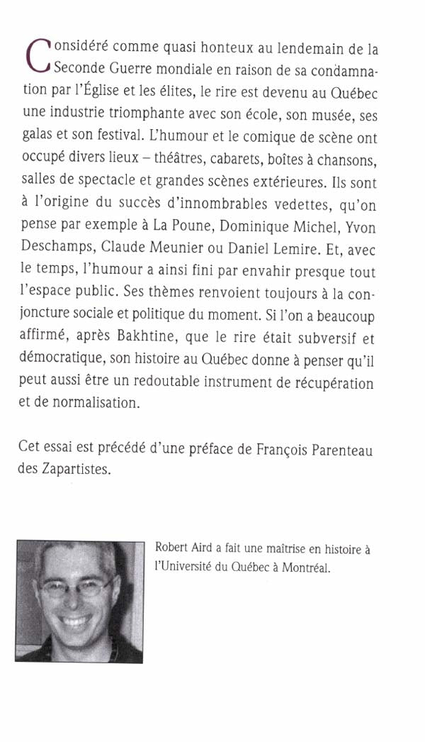 Couverture du livre de L'histoire de l'humour au Québec : de 1945 à nos jours - papier format