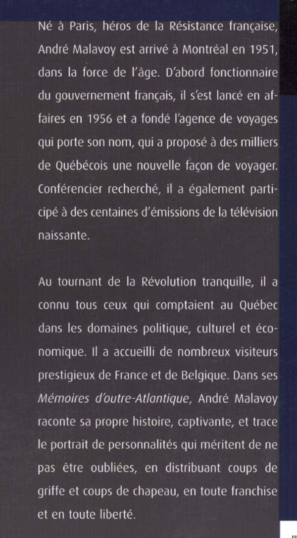 Couverture du livre de Mémoires d'outre-Atlantique : à la conquête de Montréal - papier format