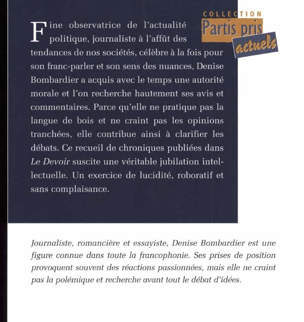 Couverture du livre de Sans complaisance - papier format