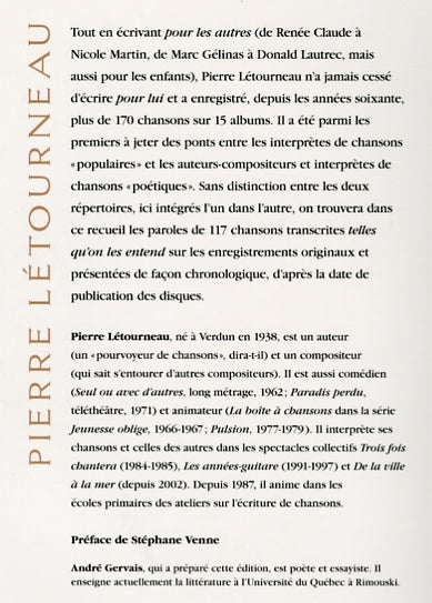 Couverture du livre de J'aimerais bien qu'on te chante : paroles choisies, 1960-2006 - papier format